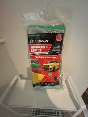 Bell+Howell Microfiber Cloths 12-Pack Washable & Reusable 13.77 in x 13.77 in